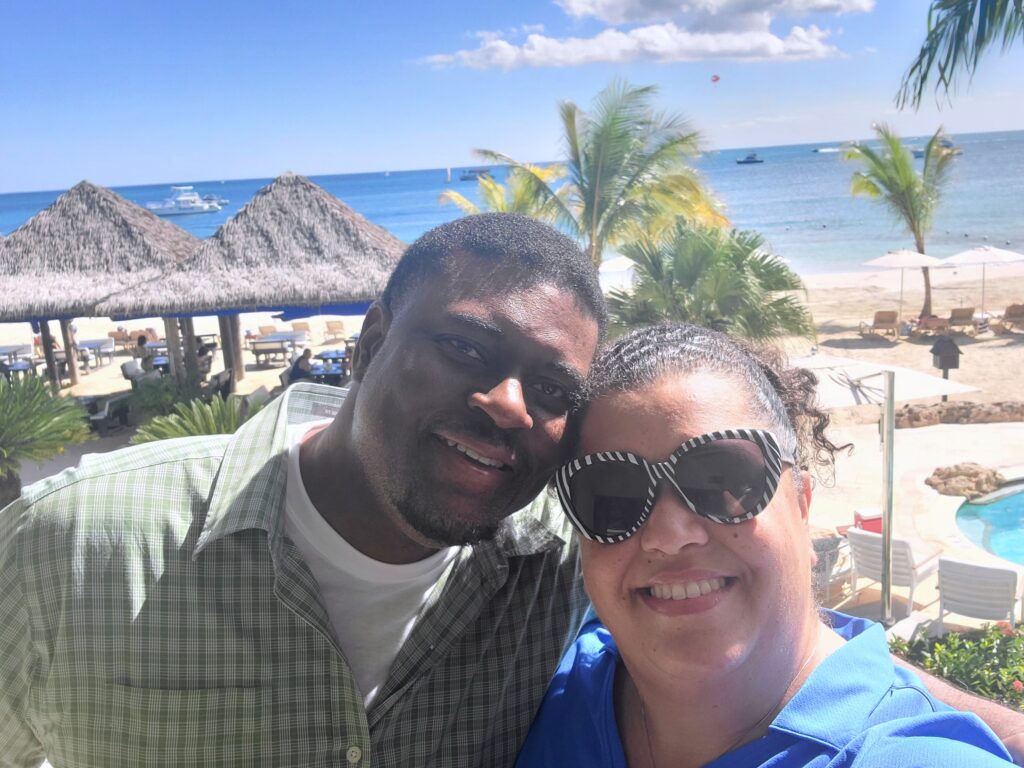Barbara Patterson Oden, Learning Leader and Manager of Educational Partnerships in the District of Columbia and Virginia, is shown on vacation with her husband.