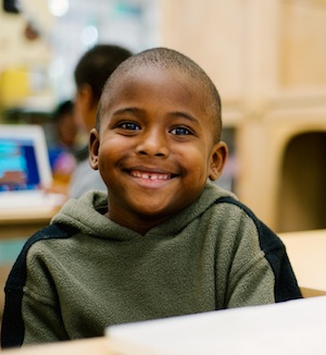 student at desk