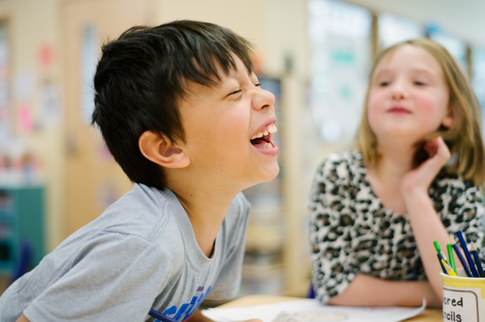 student laughing