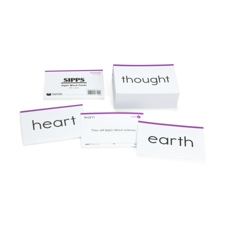 SIPPS Extension Level, 4th Ed., Handheld Sight Word Cards Center for