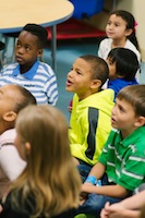 students talking